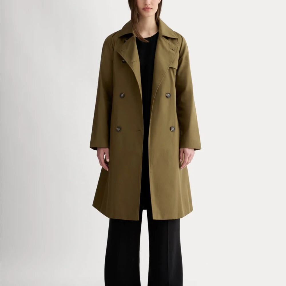 Everlane Khaki Double-Breasted Trench Coat - Picture 1 of 6